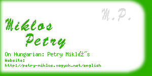 miklos petry business card